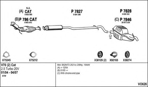 FENNO VO626 Exhaust System